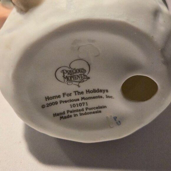 Precious Moments Home For The Holidays Snowman Porcelain Figurine Collectible - Picture 5 of 5